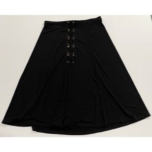 JM Collection Black Skirt with Black/Gold Lace
